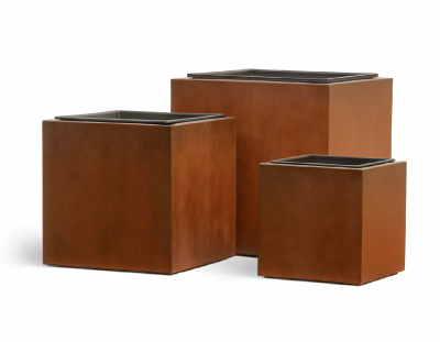 Кашпо TREEZ Effectory Corten Street Куб